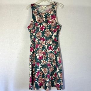 H&M Racerback Floral Tank Dress M Flowers Summer Tropical Print